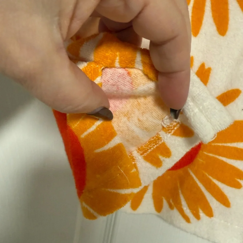 Orange and White Floral Tank Top/Cover Up